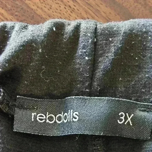 Rebdolls Black Jersey Skinny Tapered Leg Pull-on Pants Size 3X Tall GUC - Picture 7 of 7